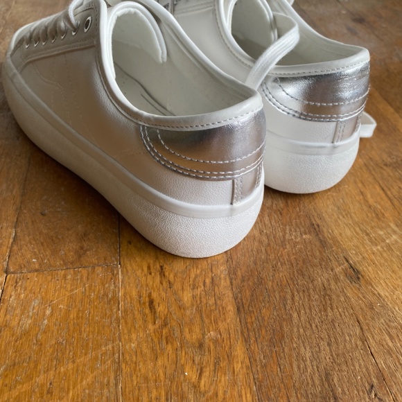 ZARA White sneakers w silver heel detail - Picture 5 of 5